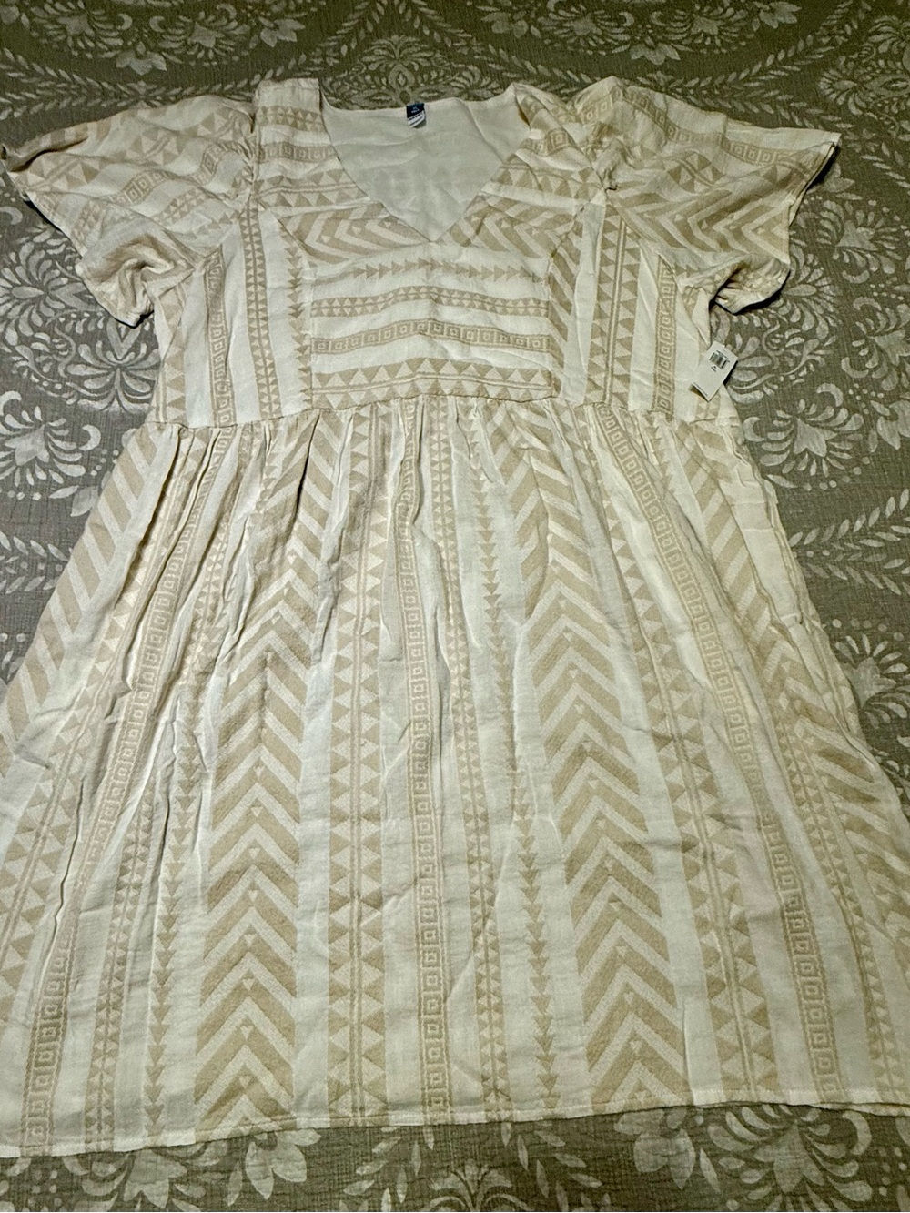 Women’s Linen Geometric Print Dress - NWT